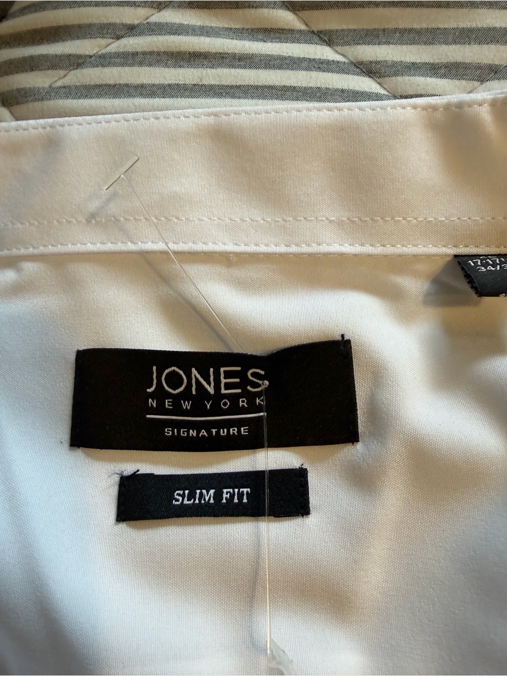 Jones New York Signature Slim Fit Men’s Dress Shirt - White 17.5